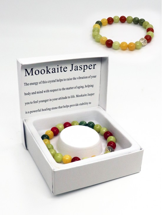 Mookaite Jasper Blessing Bead Bracelets with Gift Box.